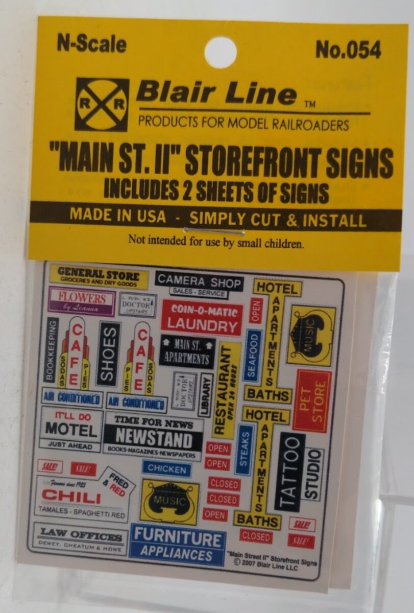 Blair Line N Scale Storefront No. 2 Signs – 054– product image