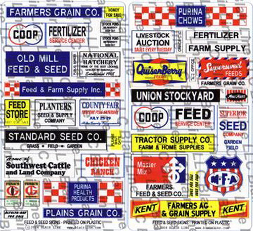 Blair Line N Scale Feed & Seed Signs – 057
