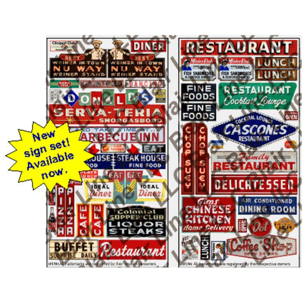 Blair Line 136 Restaurant & Cafe Signs HO Scale — exact product reference