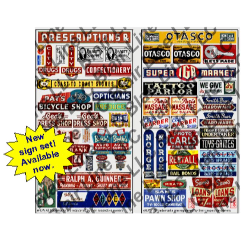 Blair Line HO Scale Printed Storefront & Advertising Signs - Restaurants & Cafes – 137 — exact product reference