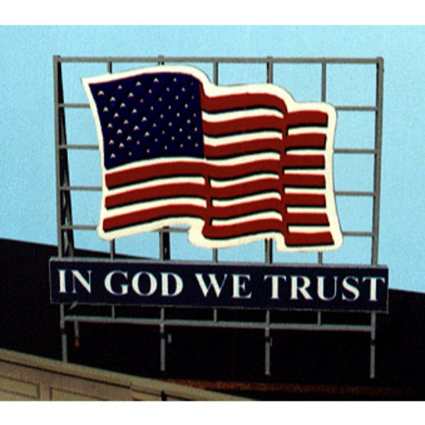 Blair Line Multi Scale Small Laser-Cut Wood Billboard Kit for Z, N and HO Scales, Patriotic US Flag, Includes 4 Slogans – 1520 — exact product reference