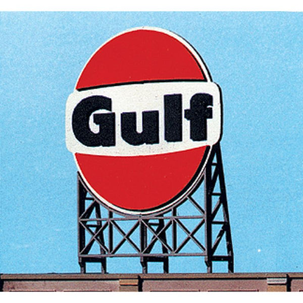Blair Line Multi Scale Small Laser-Cut Wood Billboard Kit for Z, N and HO Scales, Gulf Oil 1.80 x 2.31" – 1523 — exact product reference