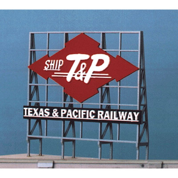 Blair Line Multi Scale Small Laser-Cut Wood Billboard Kit for Z, N and HO Scales, Ship T&P "Texas & Pacific Railway" 1 5/8" Wide x 1 5/8" Tall – 1531 — exact product reference