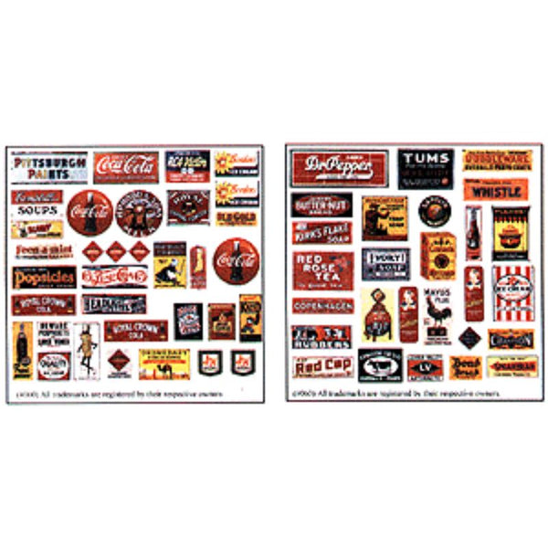 Blair Line HO Scale Storefront and Advertising Signs, Porcelain Advertising Set #1 – 160 — exact product reference