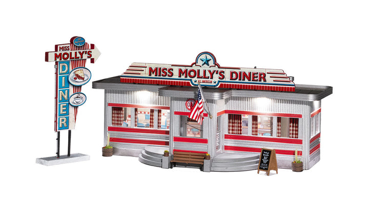 Woodland Scenics BR5870 Miss Molly's Diner O scale Built-and-Ready structure