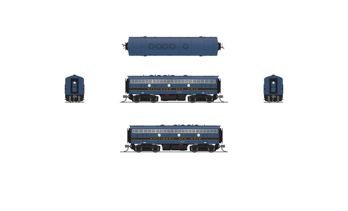 Broadway Limited 9075 N Scale Baltimore & Ohio EMD F7B 5456 DC Stealth - Imports — exact product reference
