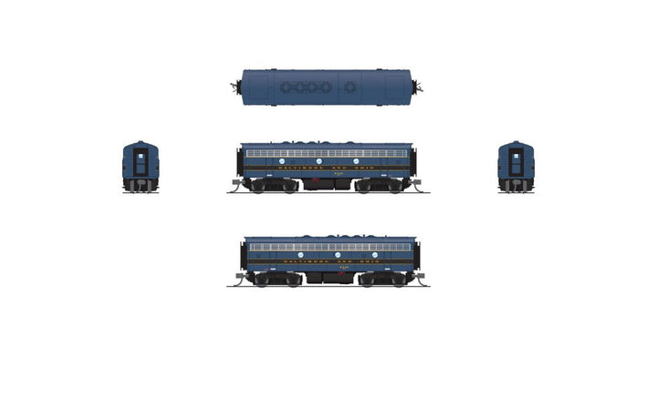 Broadway Limited 9075 N Scale Baltimore & Ohio EMD F7B 5456 DC Stealth - Imports — exact product reference