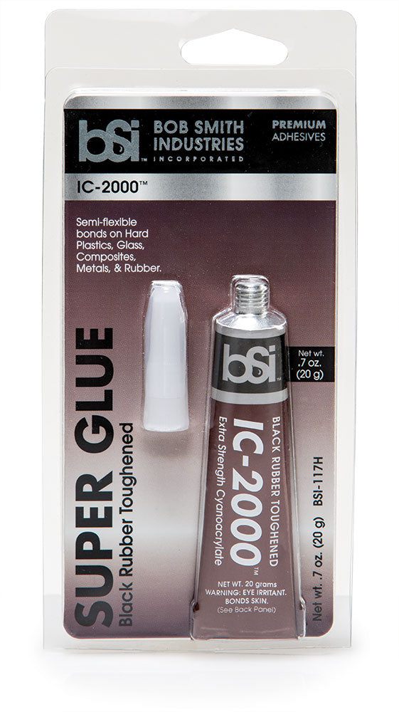 Bob Smith Industries BSI117H IC-2000 black rubber-toughened CA glue, 20g