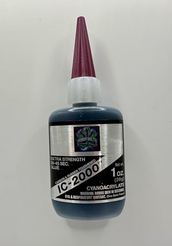Bob Smith Industries IC-2000 Black Rubber Toughened CA Glue 1 oz package