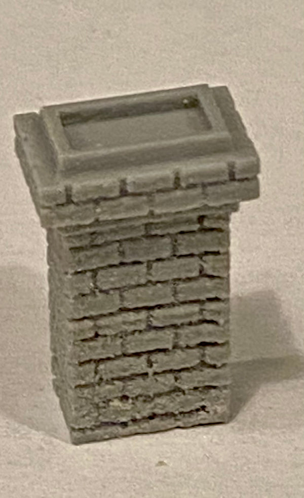 Bar Mills 2032 rectangular chimney, individual unpainted casting from the three-pack