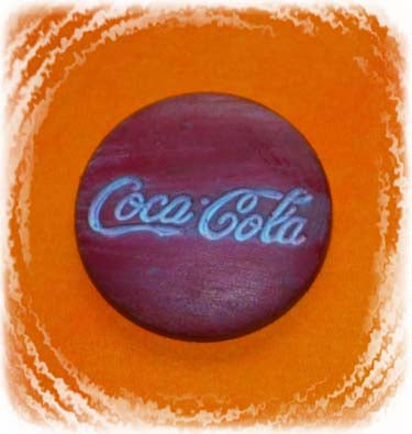 Bar Mills 04023 soda button signs, painted Coca-Cola sign example from the four-pack