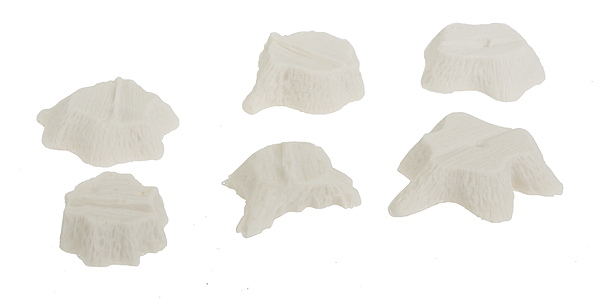 Bar Mills 04027 O scale tree stumps, six unpainted resin castings