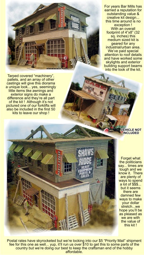 Bar Mills HO Scale Shaw's Ridge Equipment & Supply Kit – 0532 — exact product reference