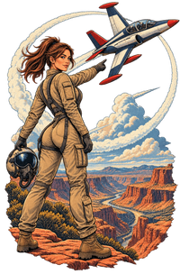 Vintage Aviation Pin-Up T-Shirt – Edition 26 artwork close-up