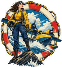 Vintage Aviation Pin-Up T-Shirt – Edition 14 artwork close-up