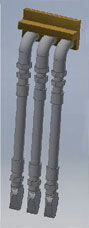 Cal Scale HO Plastic Three-Line MU Hoses – 4-Pack 724 – product view 1
