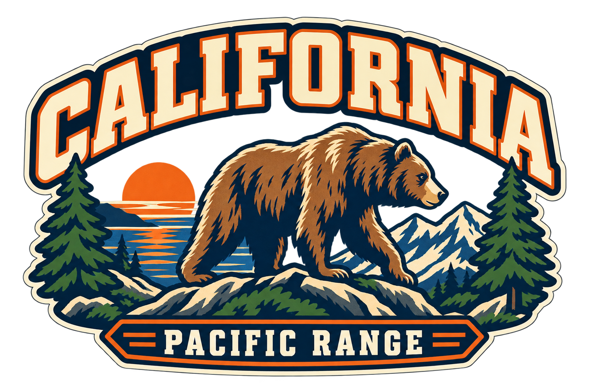 California heritage badge embroidery artwork
