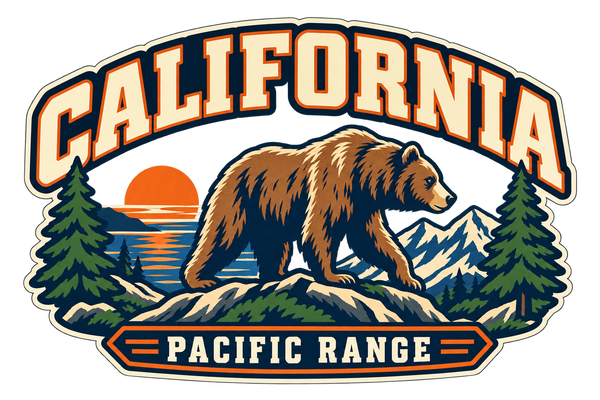 California heritage badge embroidery artwork