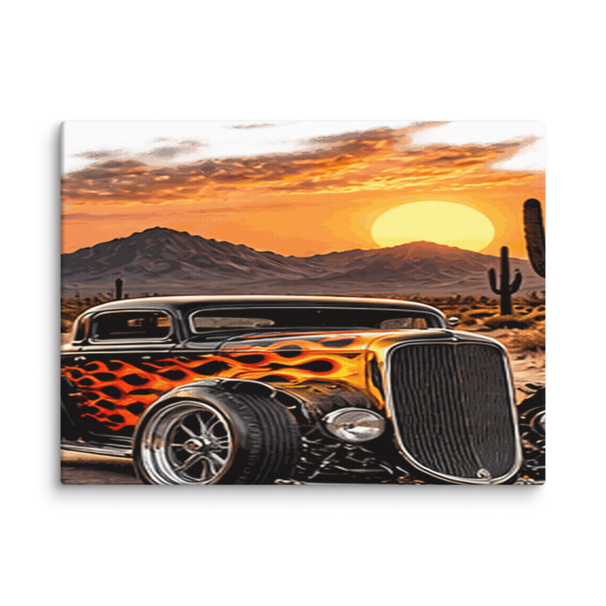 Desert Sunset Flame Coupe Canvas Print product mockup