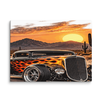 Desert Sunset Flame Coupe Canvas Print product mockup
