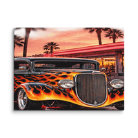Neon Diner Flame Coupe Canvas Print product mockup