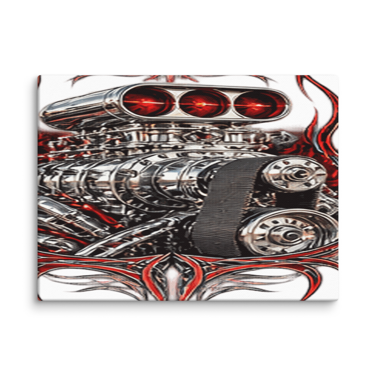 Supercharged V8 Pinstripe Canvas Print product mockup