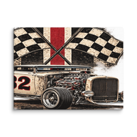 Number 32 Checkered Roadster Canvas Print product mockup