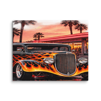 Neon Diner Flame Coupe Canvas Print product mockup 2
