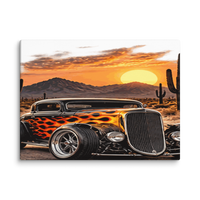 Desert Sunset Flame Coupe Canvas Print product mockup 3