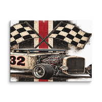 Number 32 Checkered Roadster Canvas Print product mockup 3