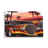 Neon Diner Flame Coupe Canvas Print product mockup 4