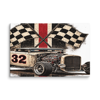 Number 32 Checkered Roadster Canvas Print product mockup 4