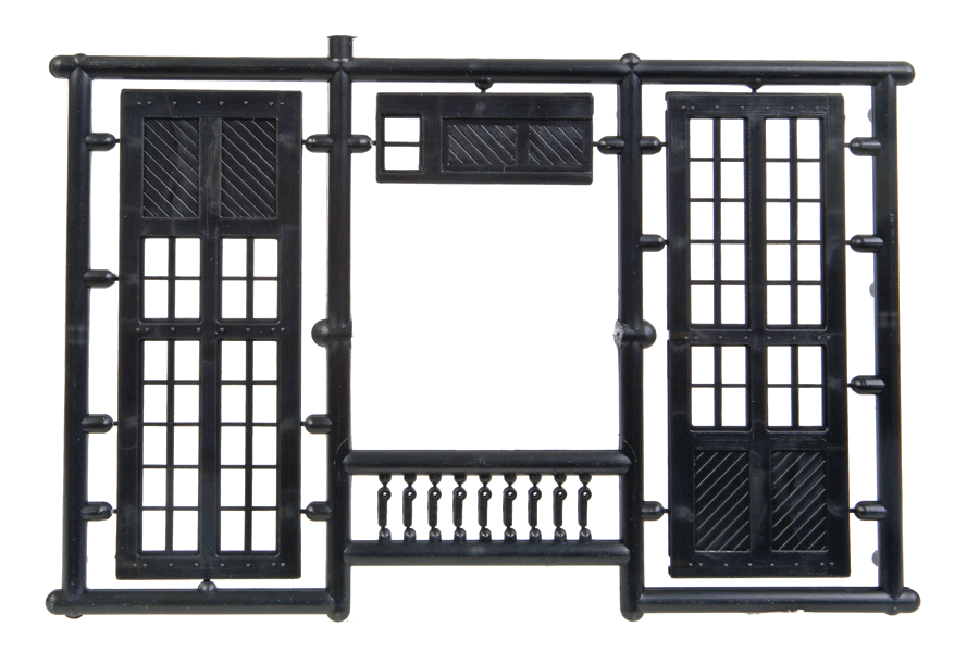 Central Valley HO Large Double Shop Doors – 3 Pairs 1605 – parts or assembled example