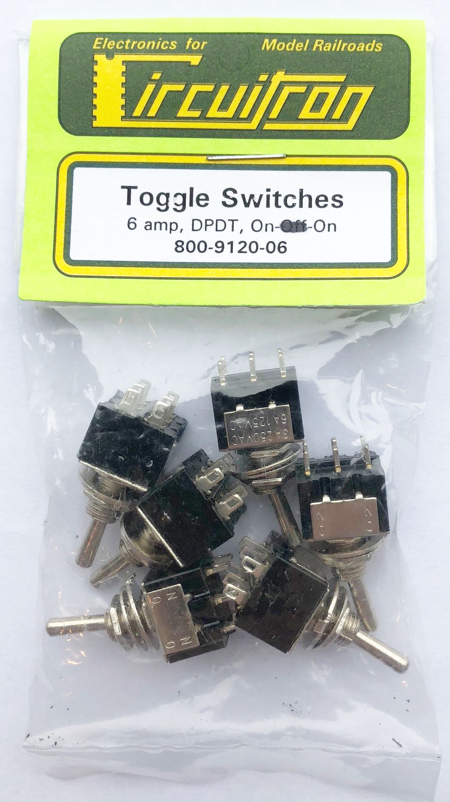 Circuitron DPDT On-On Toggle Switches – 6-Pack 9120-06 – product or application view