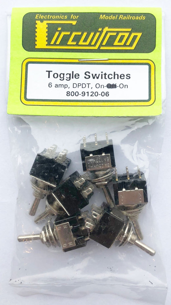 Circuitron DPDT On-On Toggle Switches – 6-Pack 9120-06 – product or application view