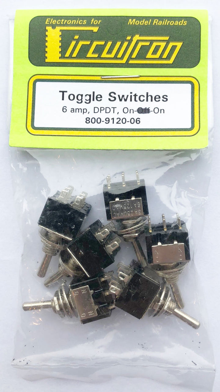 Circuitron DPDT On-On Toggle Switches – 6-Pack 9120-06 – product or application view