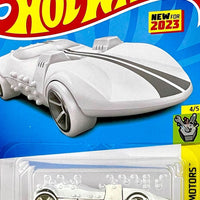 Collectable Carded Hot Wheels 2023 - Braille Racer - White