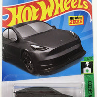Collectable Carded Hot Wheels 2023 - Tesla Model Y - Gray
