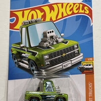 Collectable Carded Hot Wheels 2023 - Toon'd 1983 Chevy Silverado Pick Up Truck - Green and Blue