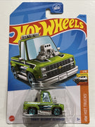 Collectable Carded Hot Wheels 2023 - Toon'd 1983 Chevy Silverado Pick Up Truck - Green and Blue