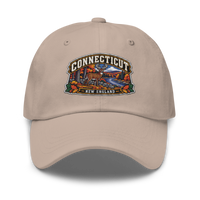 Connecticut embroidered dad hat in Stone