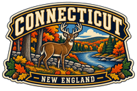 Connecticut heritage badge embroidery artwork