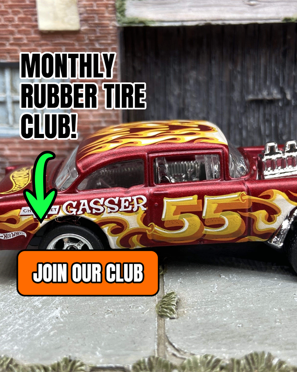 Custom Built Rubber Tire Monthly Box: Muncle Mikes Rubber Tire Hot Wheels Monthly Box Club