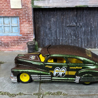Custom Hot Wheels - 1947 Chevy Fleetline - Custom Green to Copper Chameleon Mooneyes - Yellow Steel Wheels - Rubber Tires