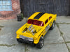 Custom Hot Wheels - 1955 Chevy Gasser - Yellow and Black Tri-Five-Terror - Chrome AMR Wheels - Firestone Slicks
