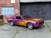 Custom Hot Wheels - 1968 Ford Mustang Shelby GT500 - Purple with Flames - Gray 6 Spoke Wheels - Rubber Tires