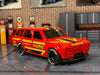 Custom Hot Wheels - 1971 Datsun 510 Wagon - Red, Black and Yellow MOMO - Black Race Wheels - Yokohama Rubber Tires