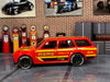 Custom Hot Wheels - 1971 Datsun 510 Wagon - Red, Black and Yellow MOMO - Black Race Wheels - Yokohama Rubber Tires