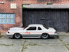 Custom Hot Wheels - 1988 Ford T-Bird Drag Car - White and Gray - Gray 5 Spoke Wheels - Rubber Tires
