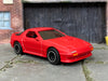 Custom Hot Wheels - 1988 Mazda Savannah RX-7 - Custom Satin Clear Over Red - Black and Chrome Track Wheels - Rubber Tires